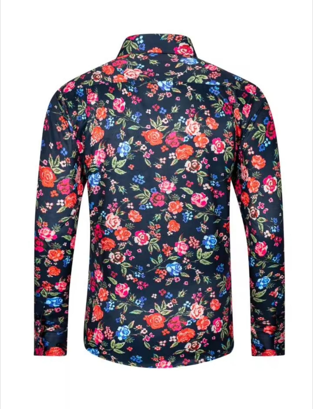 Men's Premium Navy Blue Floral Print Full Sleeve Shirt